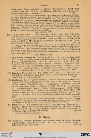 13. Recht (Nr. 478- 508)
