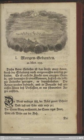 I. Morgen-Gedanken. 21. Mart. 1725