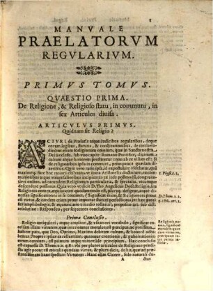 Manvale Praelatorvm Regvlarivm, 1