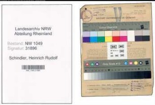 Entnazifizierung Heinrich Rudolf Schindler , geb. 24.01.1909 (Rundfunkarchivleiter)