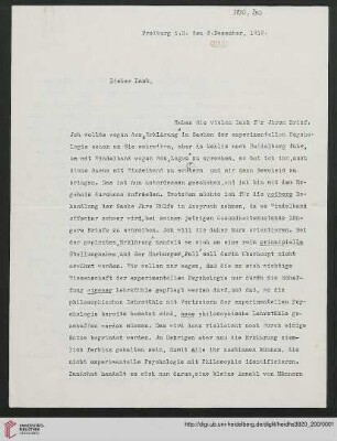 Heid. Hs. 3820,200: Brief von Heinrich Rickert an Emil Lask