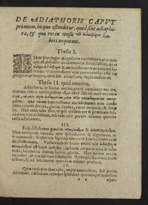 De Adiaphoris Caput primum, in quo ostenditur, quid sint adiaphora ...