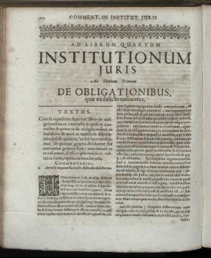 Ad Librum Quartum Institutionum Juris.