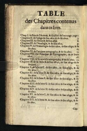 Table des Chapitres contenus dans ce livre