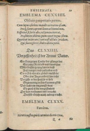 Emblema CLXXIIII. Obliuio paupertatis parens.