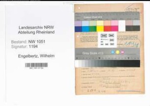 Entnazifizierung Wilhelm Engelbertz , geb. 31.07.1900 (Gastwirt)