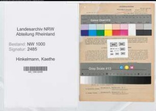 Entnazifizierung Kaethe Hinkelmann, geb. 17.04.1918 (Kaufm.-Angest.)