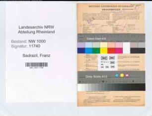 Entnazifizierung Franz Sadrazil, geb. 12.01.1908 (Ingenieur)