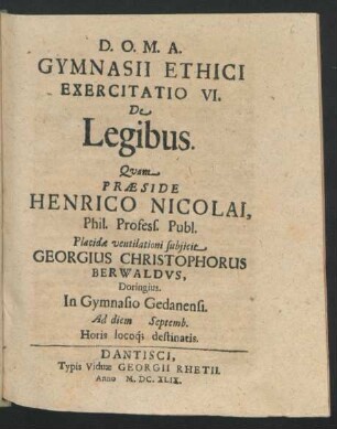 6: De Legibus