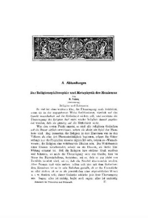 Zur Religionsphilosophie und Metaphysik des Monismus : (Fortsetzung)