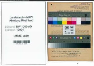 Entnazifizierung Josef Effertz, geb. 01.04.1913 (Angest.)