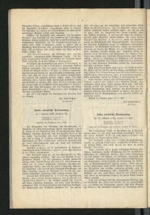 Dritte ordentliche Versammlung am 25. Februar 1885