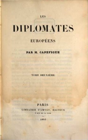 Les diplomates Européens. 2