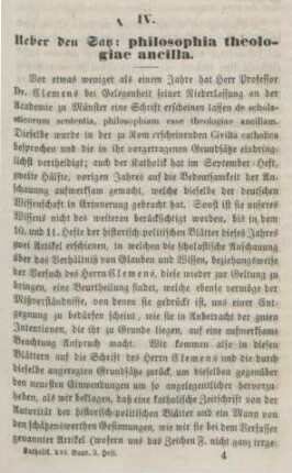 49-69 Ueber den Satz: philosophia theologiae ancilla