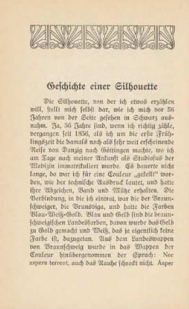 Geschichte einer Silhouette