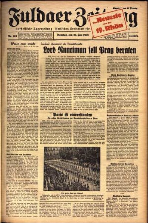 Ausgabe vom Dienstag, den 26. Juli 1938.