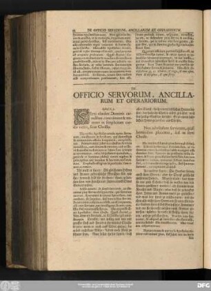 De Officio Servorum, Ancillarum Et Operariorum.