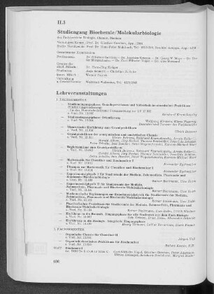 Studiengang Biochemie/Molekularbiologie