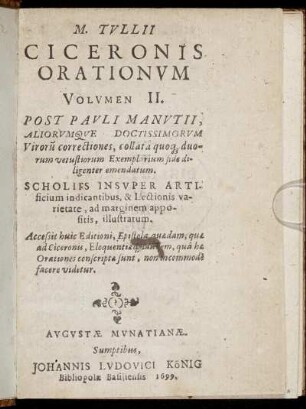 2: M. Tullii Ciceronis Orationum Volumen .... 2