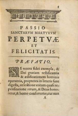Passio S. S. Perpetuae et Felicitatis ...