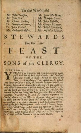 A Sermon Preach'd before the Sons of the Clergy, At Their Anniversary-Meeting In The Cathedral-Church of St. Paul, Dec. 6. 1709