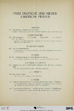 Meist Deutsche und Niederländische Meister (Nr. 151-184)