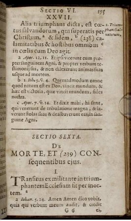 Sectio Sexta. De Morte, Et (239) Consequentibus eius