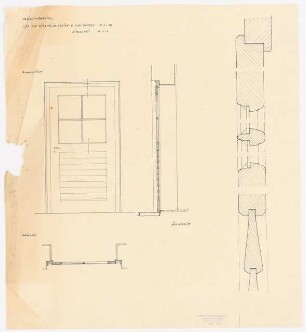 Kleines Wohnhaus: Tür zum Sitzplatz 1:10, Detail 1:1