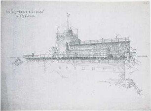 Döllgast, Hans; Zugspitze; Münchner Haus - Perspektivische Ansicht