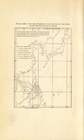 Plate XXVI. Cyclones formed in the Jolo sea or the Inter Islands waters south of Luzon