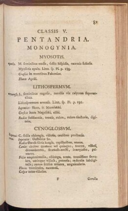 Classis V. Pentandria