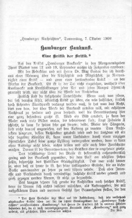Hamburger Baukunst. Eine Kritik der Kritik.