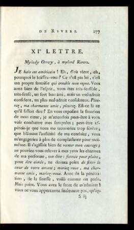 XIe Lettre.