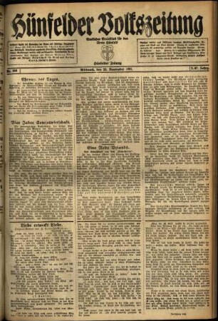 Ausgabe vom Mittwoch, den 23. November 1921.