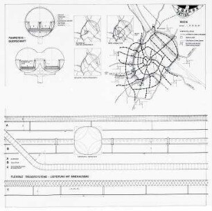 "Rollende Gehsteige", Integrierte Transportsysteme für den Personenverkehr (nicht realisiert) – Trigon-Projekt: Schema. Graz