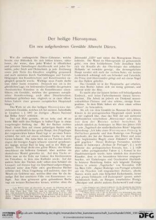 Der heilige Hieronymus : ein neu aufgefundenes Gemälde Albrecht Dürers
