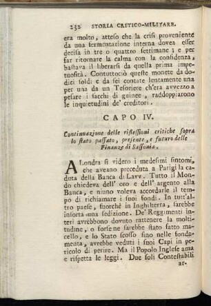 Capo IV. Continuazione delle riflessioni critiche sopra lo stato passato, presente, e futuro delle Finanze di Sassonia.