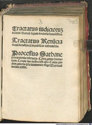 Tractatus iudicioru[m] domini Bartoli legum doctoris famosissimi