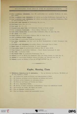 Kupfer, Messing, Eisen (Nr. 321-423)
