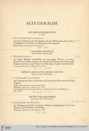 Alte Gemälde (Nr. 1-51)