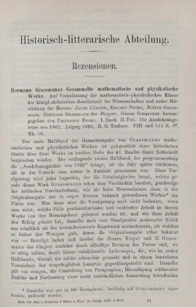 Historisch - litterarische Abteilung. Rezensionen.