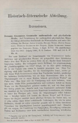 Historisch - litterarische Abteilung. Rezensionen.
