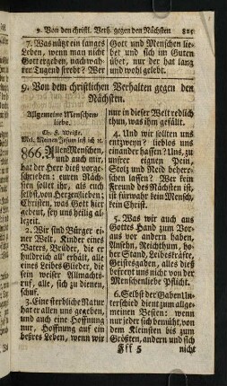 825-866, 9) Von dem christlichen Verhalten gegen den Nächsten