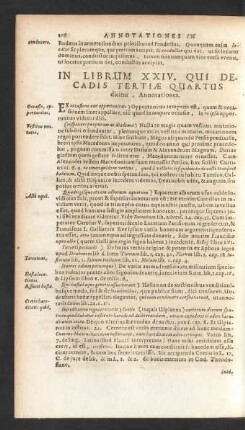 In Librum XXIV. Qui Decadis Tertiae Quartus dicitur, Annotationes.