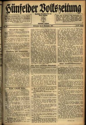 Ausgabe vom Mittwoch, den 09. November 1921.