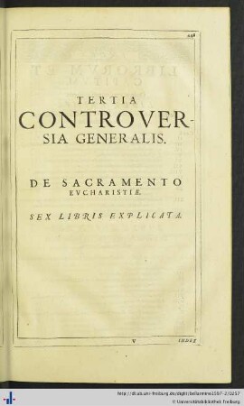 Tertia Controversia Generalis.