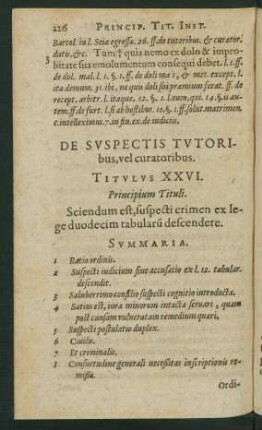 De Suspectis Tutoribus, vel curatoribus. Titulus XXVI.