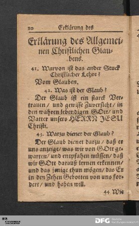Erklärung des Allgemeinen Christlichen Glaubens.