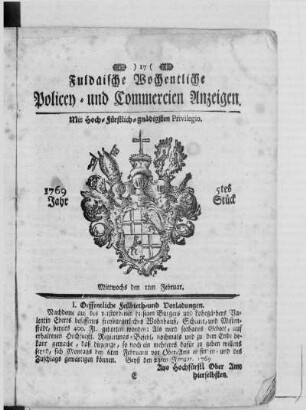 5tes Stück, Ausgabe vom 1. Februar 1769