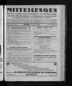 Jahrgang 1928, Hamburg, den 28. Oktober, Nummer 44